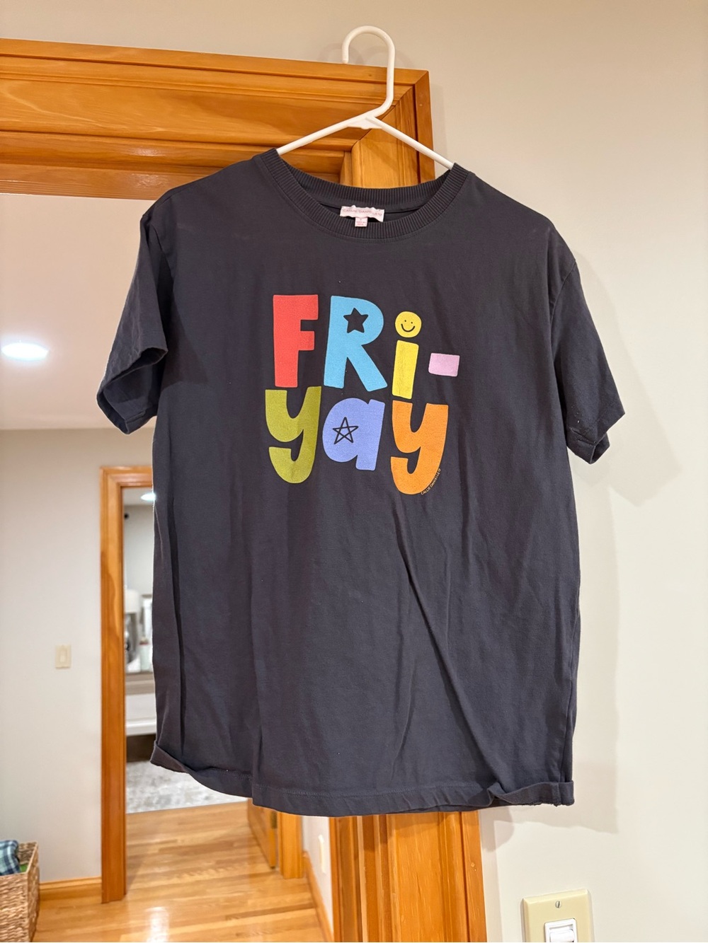 Callie Danielle Black 'Fri-yay' Graphic Tee - Women's Short Sleeve Casual Top